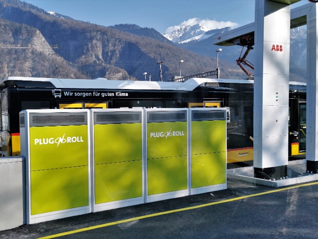 Bahnhof Untervaz - Elektro-Postauto-Ladestation